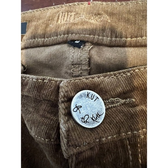 KUT From The Kloth Corduroy Pants Diana Skinny Size 8 Brown GUC - Picture 5 of 12